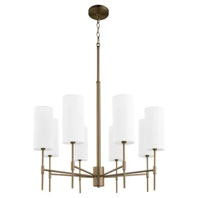Quorum Hamilton Eight Light Chandelier in Dark Brass – 663-8-81
