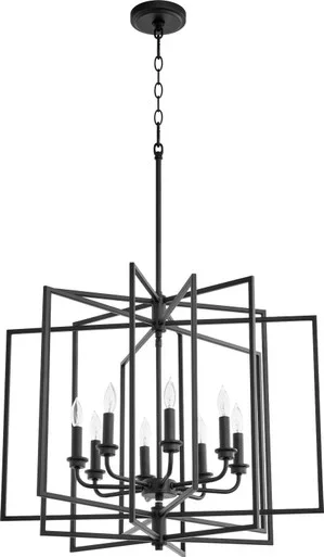 Quorum Hammond Eight Light Pendant in Textured Black – 888-8-69