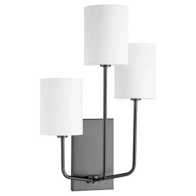 Quorum Harmony Three Light Wall Mount in Matte Black – 557-3-59