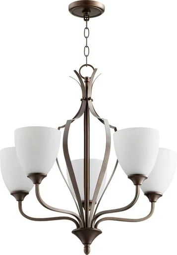 Quorum Jardin Five Light Chandelier in Oiled Bronze – 6127-5-86