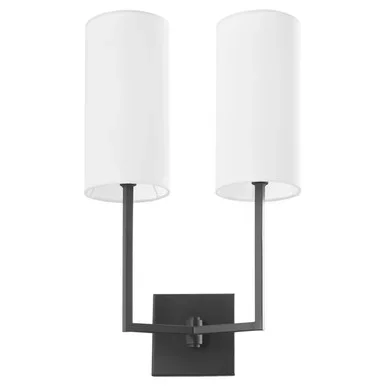 Quorum Merrick Two Light Wall Mount in Matte Black – 5174-259