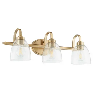 Quorum Reyes Three Light Vanity in Aged Brass – 5060-3-280