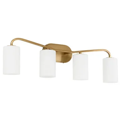 Quorum Rutherford Four Light Vanity in Brushed Brass – 5307-4-47