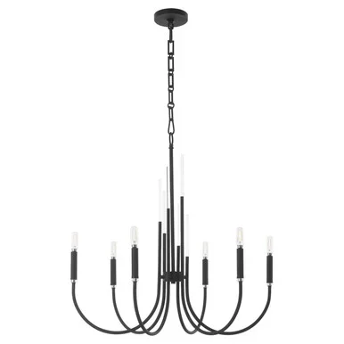 Quorum SUMMIT Six Light Chandelier in Textured Black – 6223-6-69