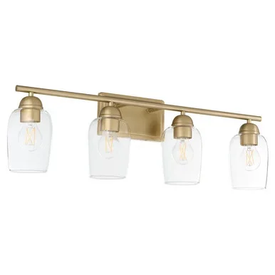 Quorum Wallinger Four Light Vanity in Aged Brass – 5112-4-80