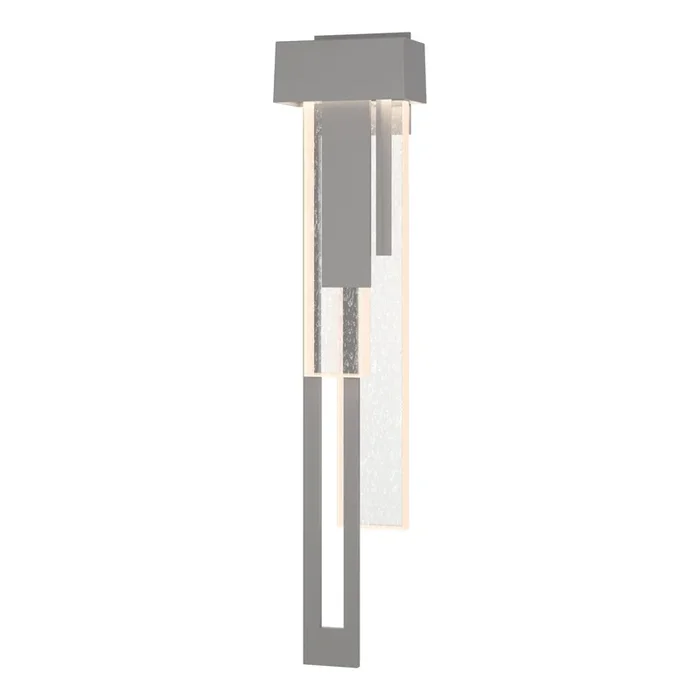 Rainfall Large LED Outdoor Sconce Left Facing LED Seeded Clear Glass (II) in Coastal Burnished Steel302533-LED-LFT-78-II0596
