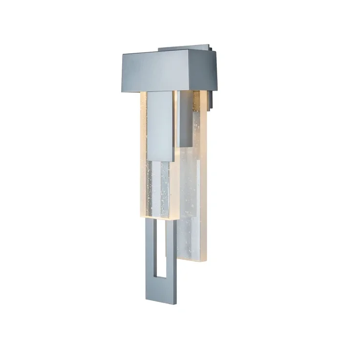 Rainfall LED Outdoor Sconce Left Facing LED Seeded Clear Glass (II) in Coastal Burnished Steel302531-LED-LFT-78-II0597