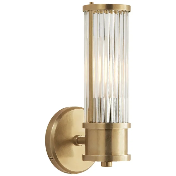 Ralph Lauren Allen Single Sconce in Natural Brass and Glass Rods Wall Light W4.5″ x H11″RL 2080NB
