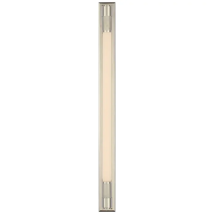 Ralph Lauren Barrett 30″ Linear Bath Light in Polished Nickel with White Glass Wall Light W2.5″ x H30″RL 2117PN-WG