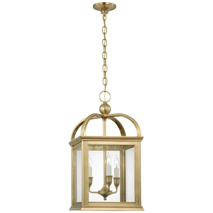 Ralph Lauren Rhoades 16″ Lantern in Natural Brass with Clear Glass Ceiling Light W15.5″ x H30.5″RL 5751NB-CG