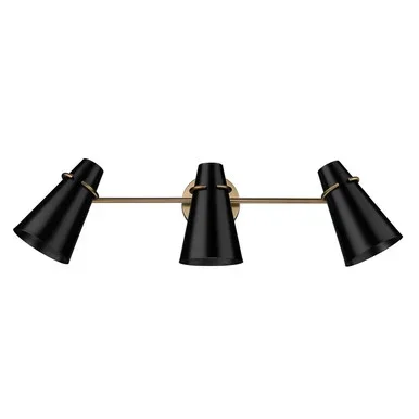 Reeva Three Light Bath Vanity (2122-BA3 MBS-BLK)