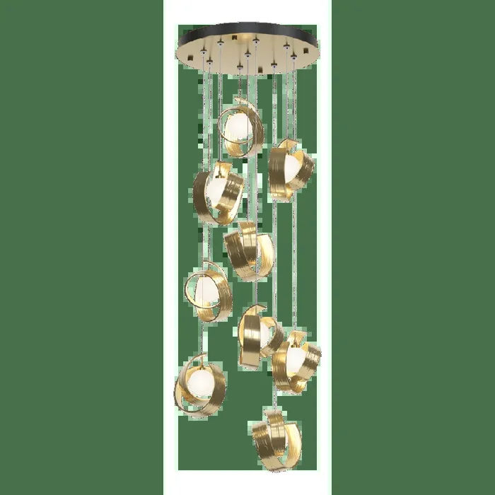 Riza 9-Light Pendant – Modern Brass