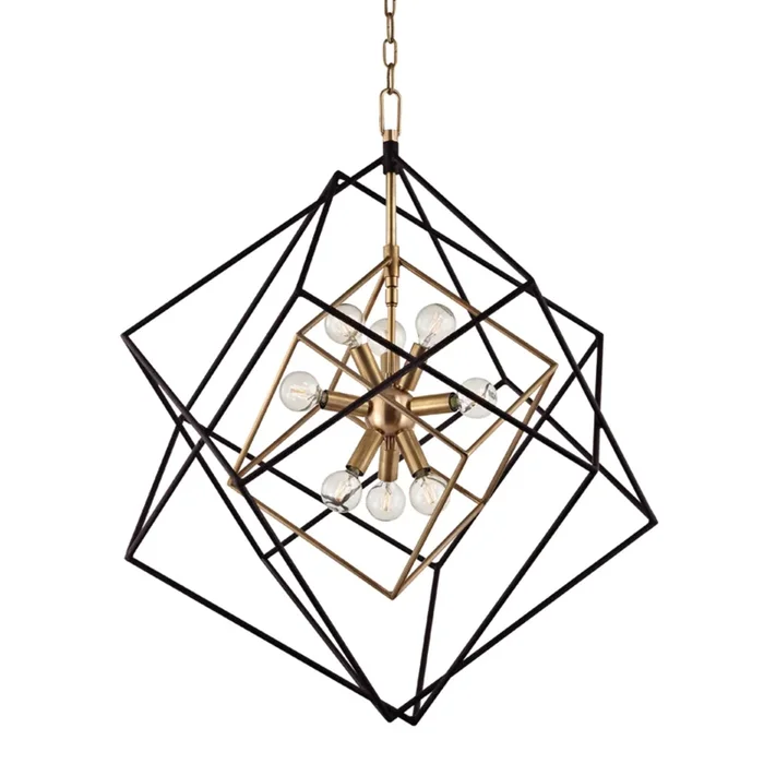 Roundout 9-Light Chandelier in Aged Brass 26L x 26W x 30.5H1222-AGB