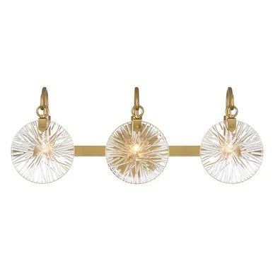 Savoy House Addison Three Light Bathroom Vanity in Warm Brass – 8-3981-3-322