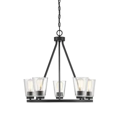 Savoy House Calhoun Five Light Chandelier in Matte Black – 1-1021-5-89
