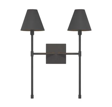 Savoy House Jefferson Two Light Wall Sconce in Matte Black – 9-5202-2-89