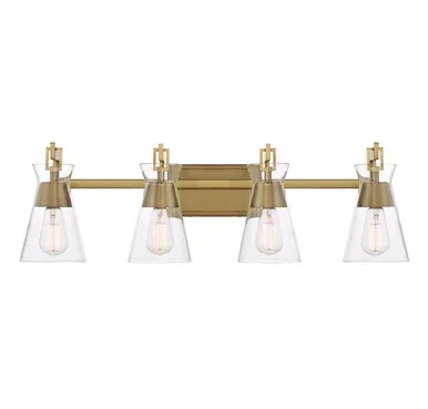 Savoy House Lakewood Four Light Bathroom Vanity in Warm Brass – 8-1830-4-322
