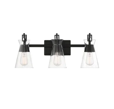 Savoy House Lakewood Three Light Bathroom Vanity in Matte Black – 8-1830-3-BK