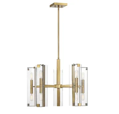 Savoy House Winfield Ten Light Chandelier in Warm Brass – 1-9772-10-322