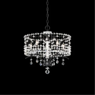 Schonbek Bella Rose Five Light Chandelier in Ferro Black – TC1018N-59R