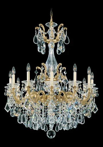 Schonbek La Scala 12 Light Chandelier in French Gold – 5011-26R