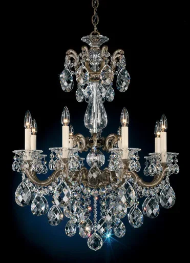 Schonbek La Scala Eight Light Chandelier in Florentine Bronze – 5007-83