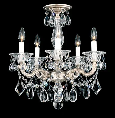 Schonbek La Scala Five Light Semi-Flush Mount in Florentine Bronze – 5345-83R