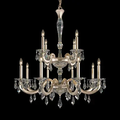 Schonbek Napoli 12 Light Chandelier in French Gold – S7612N-26R