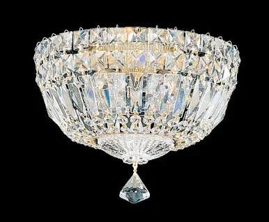 Schonbek Petit Crystal Deluxe Four Light Flush Mount in Aurelia – 5891-211O