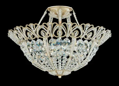 Schonbek Rivendell Nine Light Semi-Flush Mount in Heirloom Bronze – 9843-76R