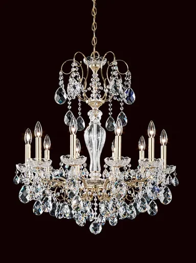 Schonbek Sonatina Ten Light Chandelier in Antique Silver – ST1946N-48S