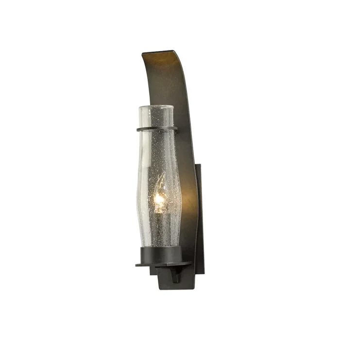 Sea Coast Outdoor Sconce 1-Light Seeded Clear Glass (II) in Coastal Dark Smoke304215-SKT-77-II0157