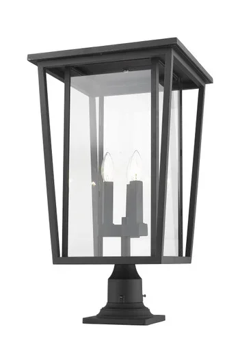Seoul Three Light Outdoor Pier Mounted Fixture (571PHXLR-533PM-BK)