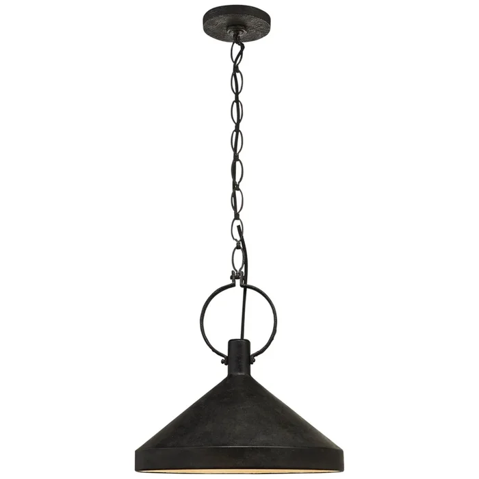 Suzanne Kasler Limoges Large Pendant in Natural Rust with Aged Iron Shade Ceiling Light W16.5″SK 5363NR-AI