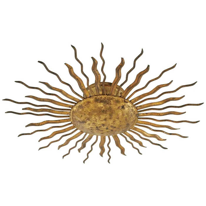 Suzanne Kasler Ré Flush Mount in Gilded Iron Ceiling Light W22″ x H6″SK 4000GI
