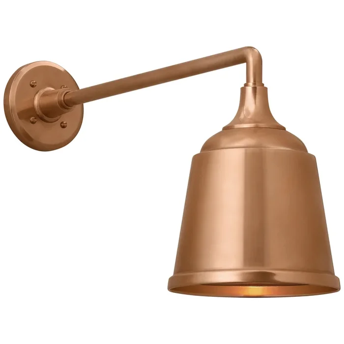 Thomas O’Brien Academy 17.5″ Mack Barn Light in Soft Copper with 8″ Rockhouse Shade Outdoor Lighting W8″ x H13.25″TOB 2812SC/S5-SC