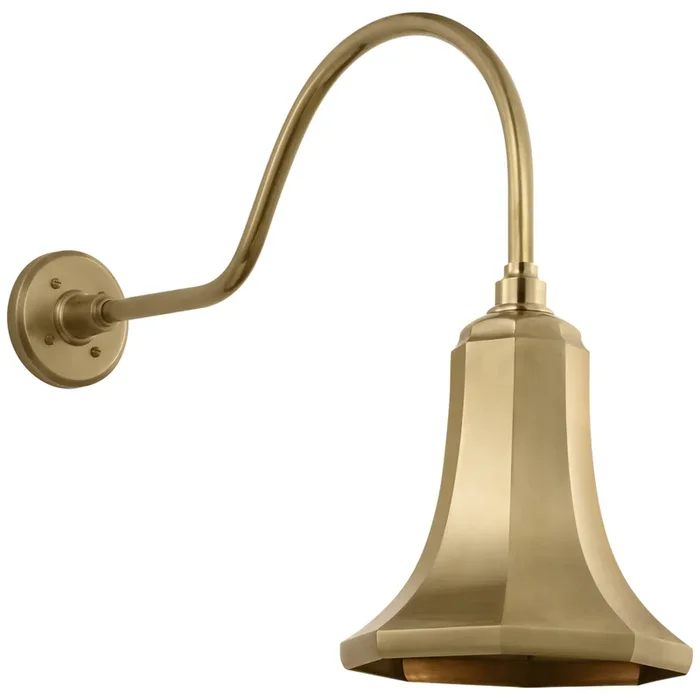Thomas O’Brien Academy 23″ Flynn Barn Light in Hand-Rubbed Antique Brass with 9.25″ Savannah Shade Outdoor Lighting W9.25″ x H20.25″TOB 2802HAB/S9-HAB