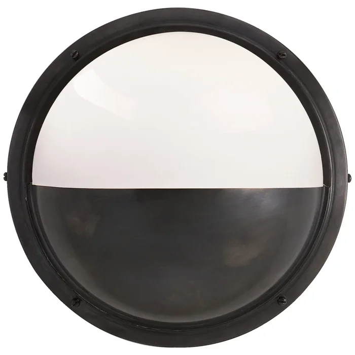 Thomas O’Brien Pelham Moon Light in Bronze with White Glass Wall Light W10″ x H10″TOB 2208BZ-WG