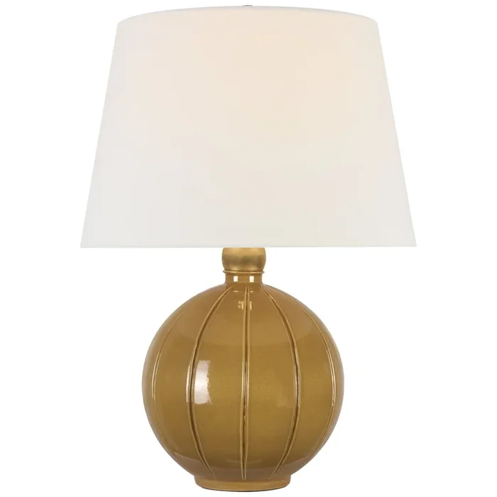 Thomas O’Brien Ponteil 26″ Table Lamp in Crackled Sienna with Linen Shade W18″ x H26″TOB 3616CSA-L