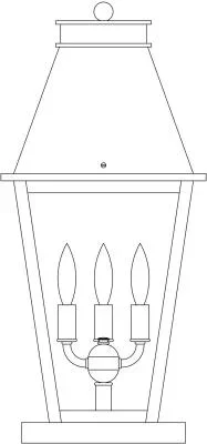 Three Light Column Mount029701