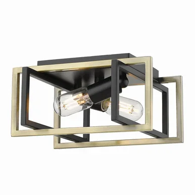 Tribeca Two Light Flush Mount (6070-FM BLK-AB)