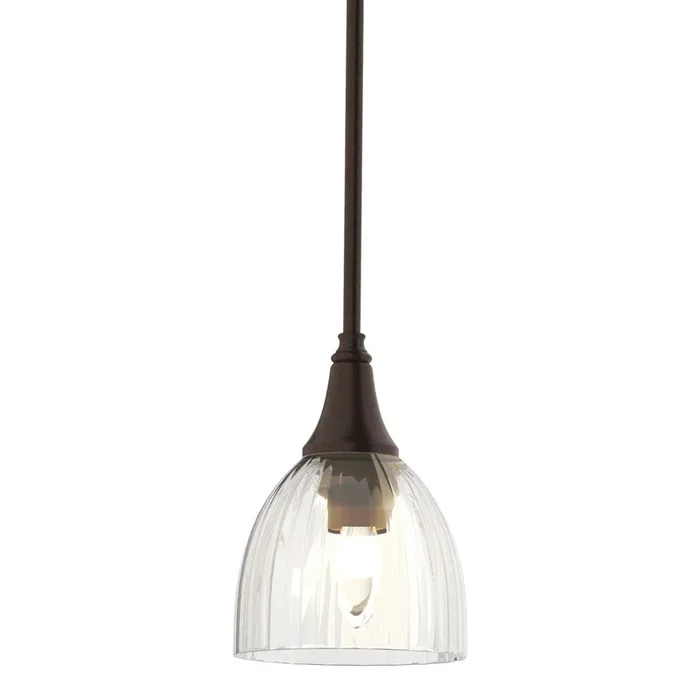 Trumpet Water Glass Mini Pendant 1-Light Water Glass (LL) in Oil Rubbed Bronze182640-SKT-MULT-14-LL0001