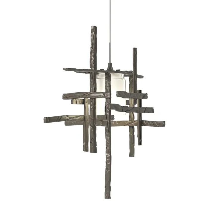 Tura Frosted Glass Low Voltage Mini Pendant 1-Light Cast Glass (YC) in Dark Smoke161185-SKT-STND-07-YC0305
