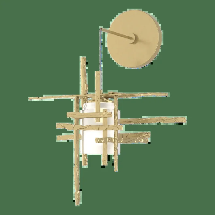 Tura Frosted Glass Low Voltage Sconce – Modern Brass