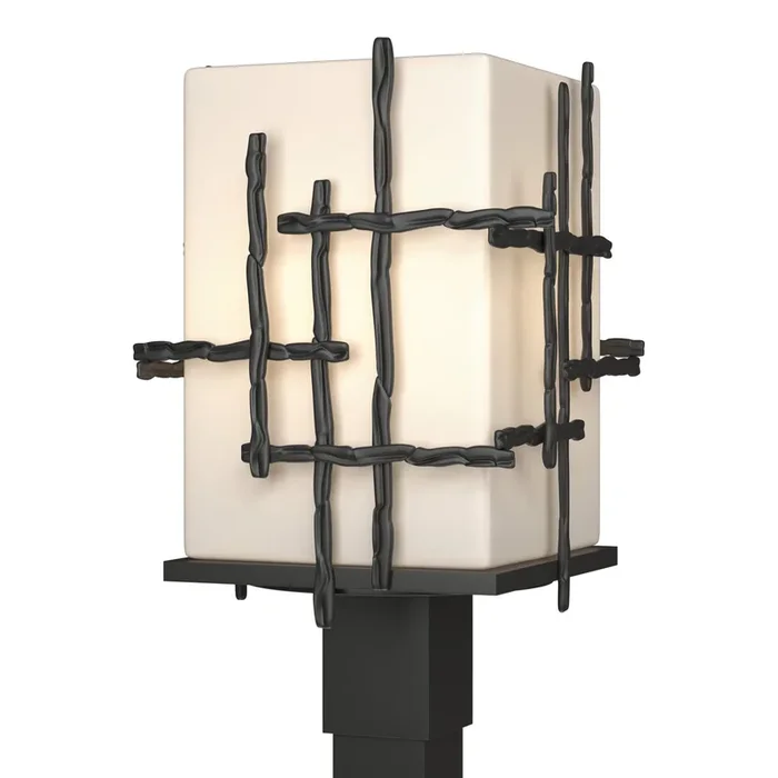 Tura Outdoor Post Light 1-Light Opal Glass (GG) in Coastal Black342023-SKT-80-GG0084