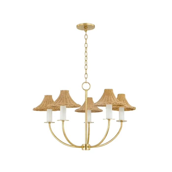 TWILA 5-Light Chandelier in Vintage Gold Leaf 16L x 30.25W x 19.75HH868805-VGL