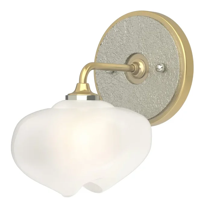 Ume 1-Light Curved Arm Bath Sconce – Modern Brass – Sterling Accent