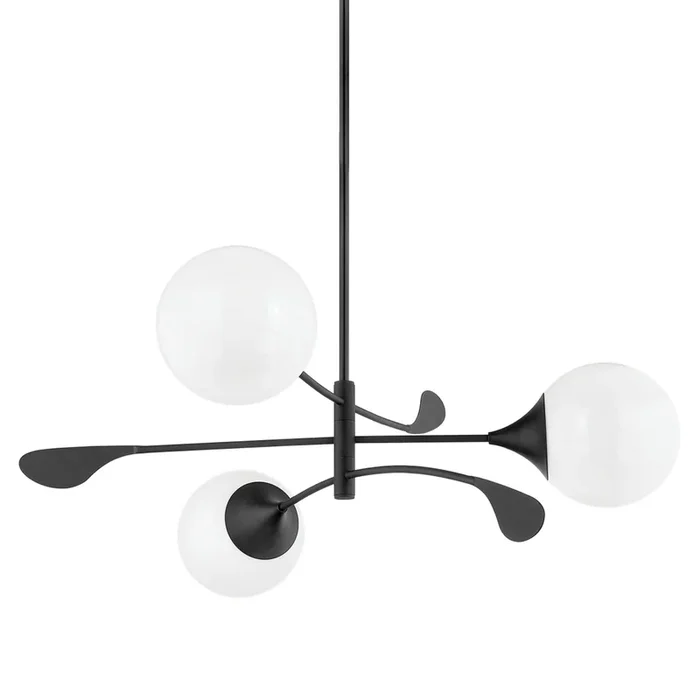 VICTORIA 3-Light Chandelier in Textured Black by Home Ec. 42L x 42W x 17.5HH812803-TBK