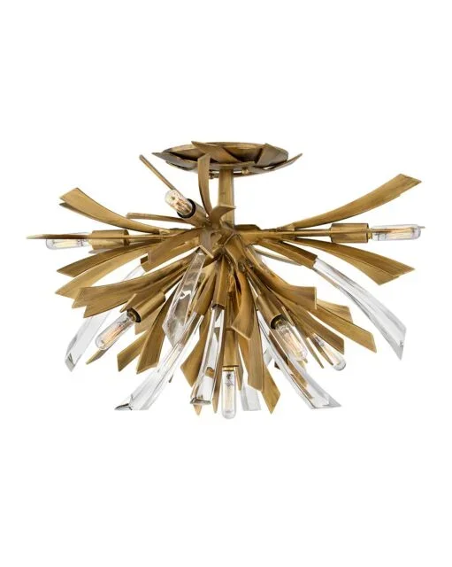 Vida Medium Semi Flush Mount – Burnished Gold