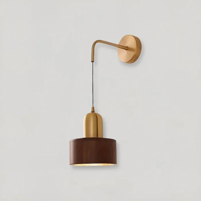 Vintage Ember Wooden Wall Lamp